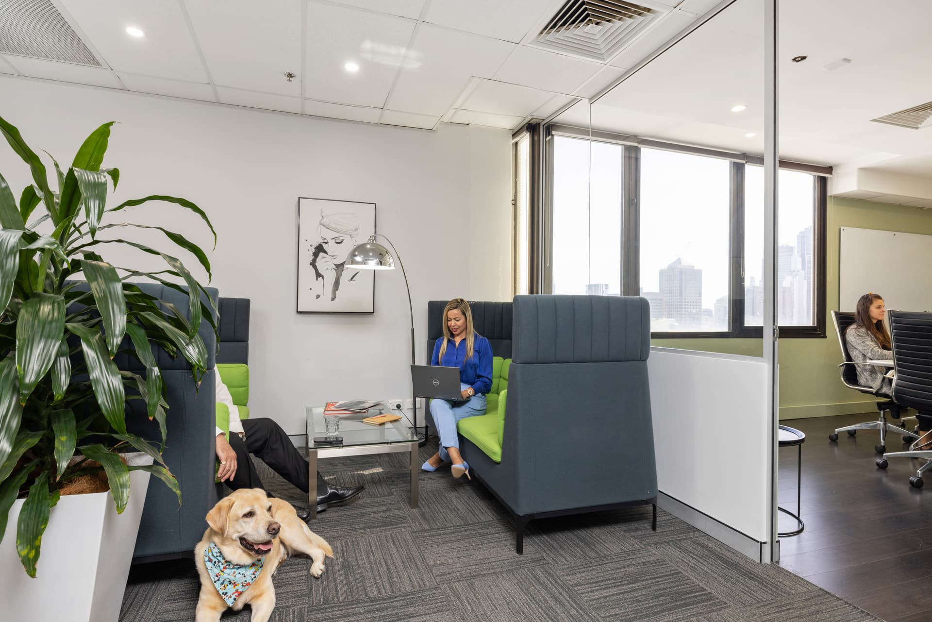 Workspace365 breakout space with couches at 418A Elizabeth Street, Surry Hills