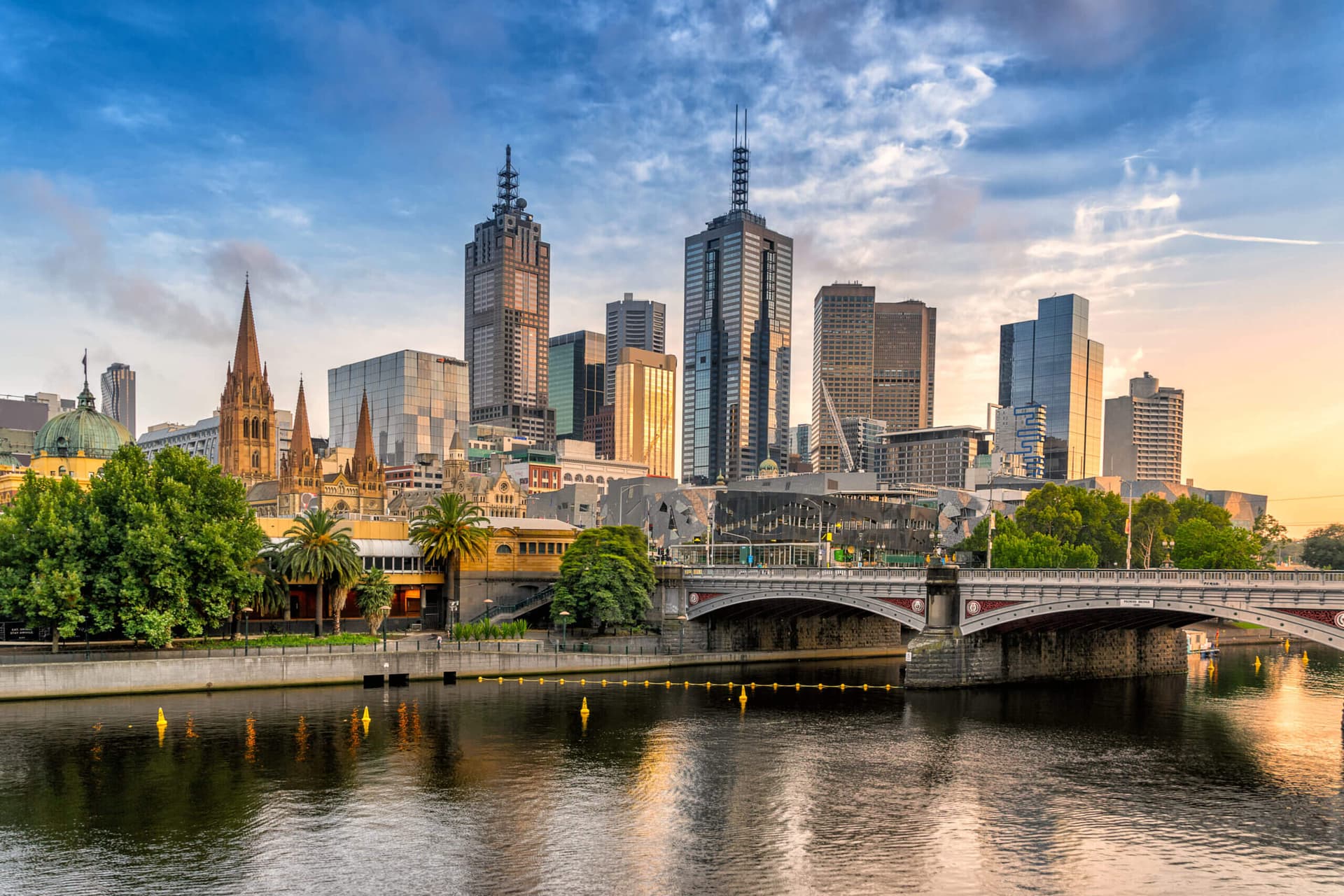 View of Melbourne CBD from accross the Yarra River