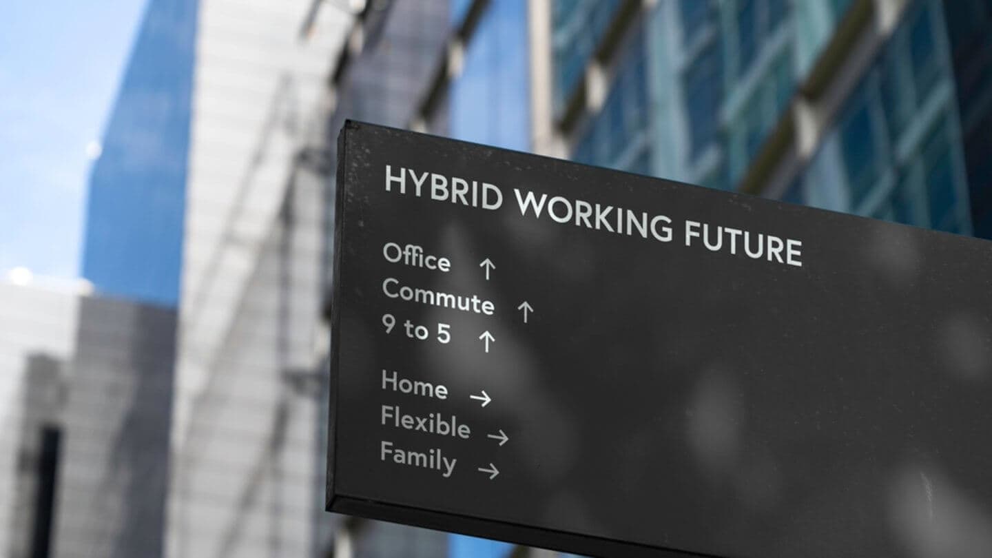 Encouranging work-life balance using an inner city sign with directions to the Office and Home