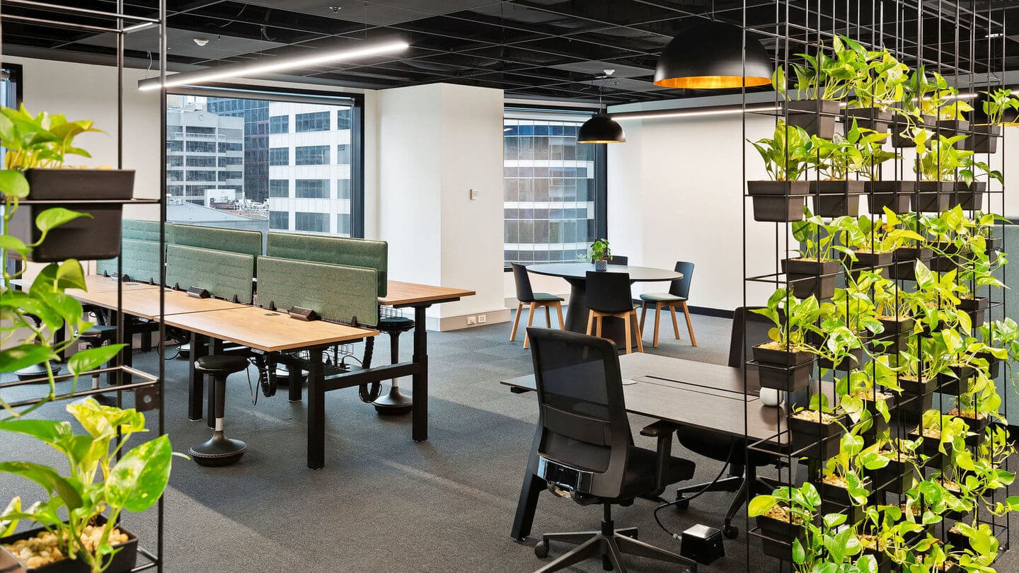 Flexible Workspace365 office common area at 607 Bourke Street