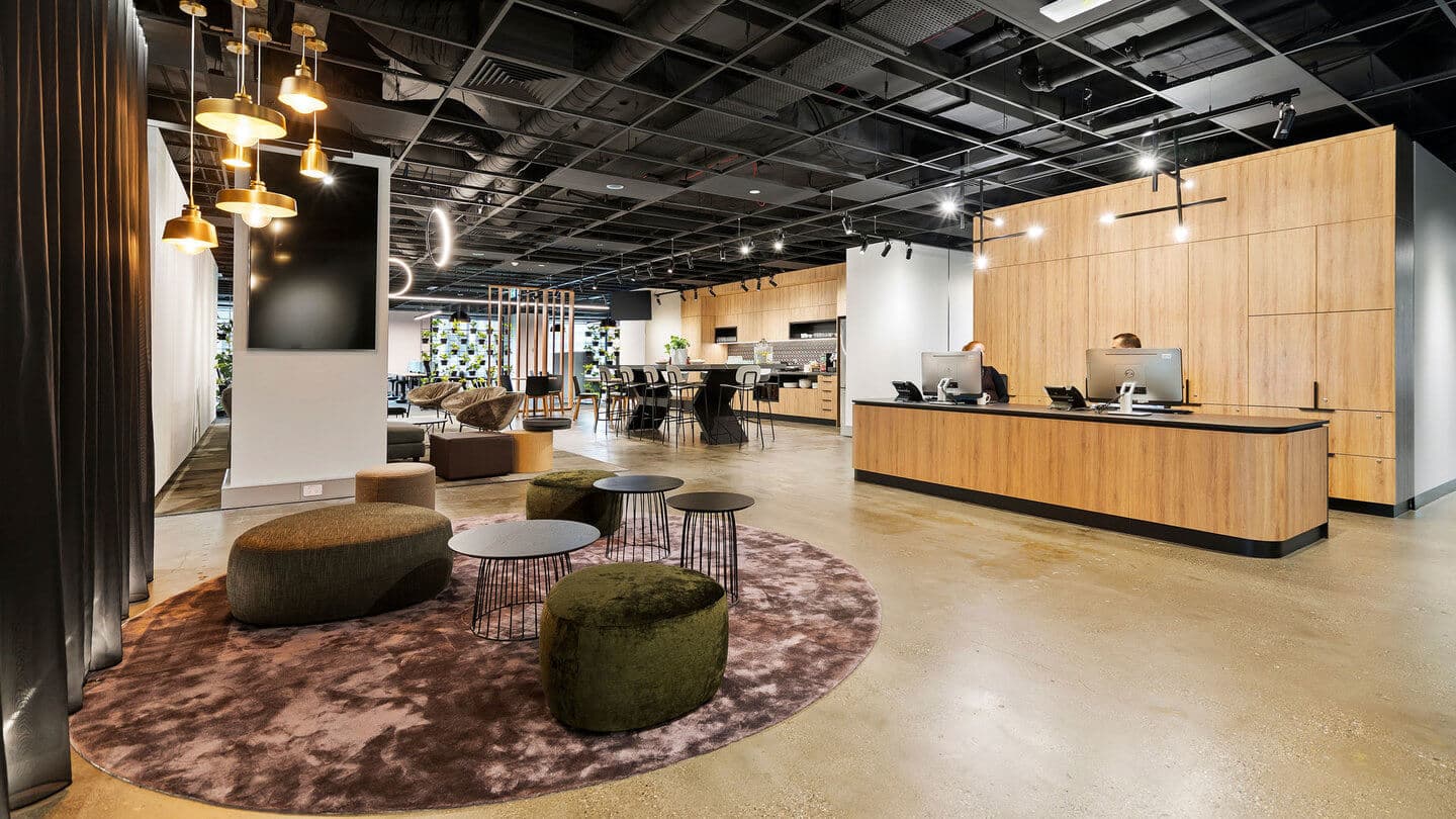 Workspace365 entrance and reception area.