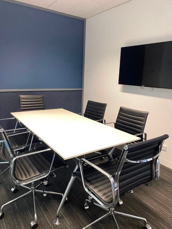 6 person meeting room at Workspace365 Melbourne.