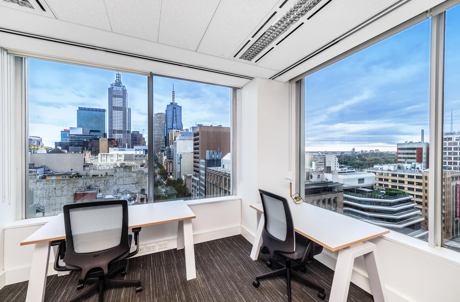 Workspace365 Co-working desks with a Melbourne city view at 330 Collins Street